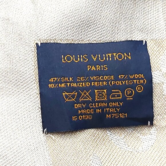 LOUIS VUITTON LV Light Gold & Gold Monogram Shawl Scarf Wrap - Picture 9 of 9